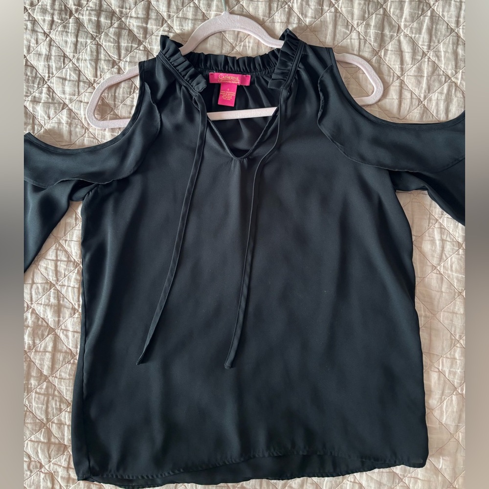 Cold Shoulder Blouse Catherine Malandrino Black